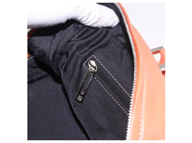 Sac à main LOEWE Anagram Americana 28 en cuir Orange Argent Auth ep14765 - vue 23