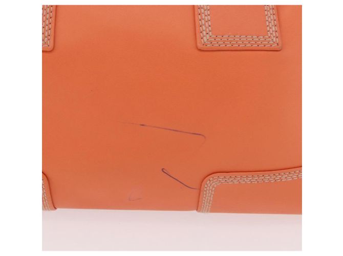 Sac à main LOEWE Anagram Americana 28 en cuir Orange Argent Auth ep14765 - vue 3