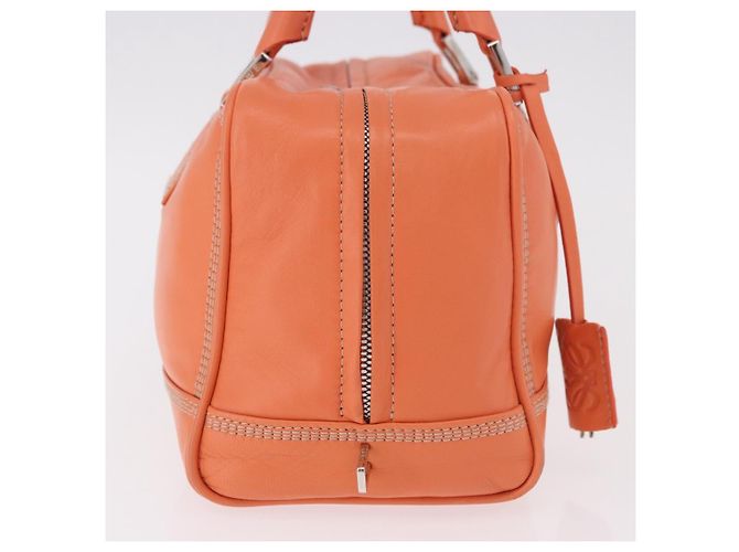 Sac à main LOEWE Anagram Americana 28 en cuir Orange Argent Auth ep14765 - vue 5
