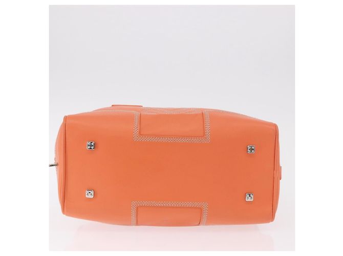Sac à main LOEWE Anagram Americana 28 en cuir Orange Argent Auth ep14765 - vue 6