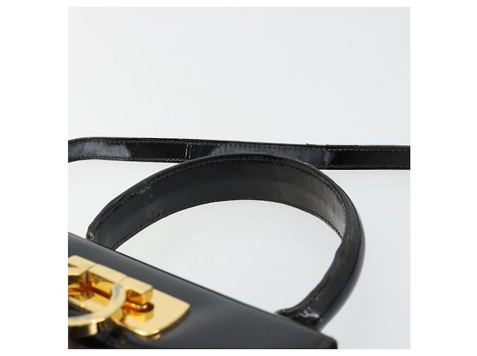 Borsa Salvatore Ferragamo Gancini in Pelle 2way Nera Oro Auth 185010 Nero D'oro - vista 15