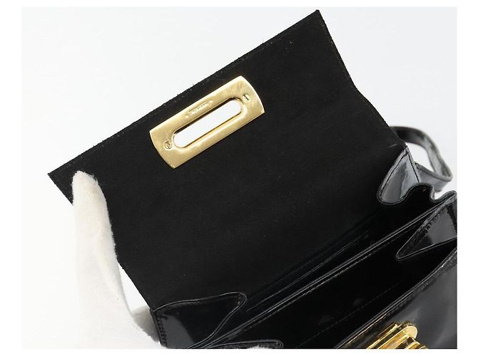Borsa Salvatore Ferragamo Gancini in Pelle 2way Nera Oro Auth 185010 Nero D'oro - vista 23
