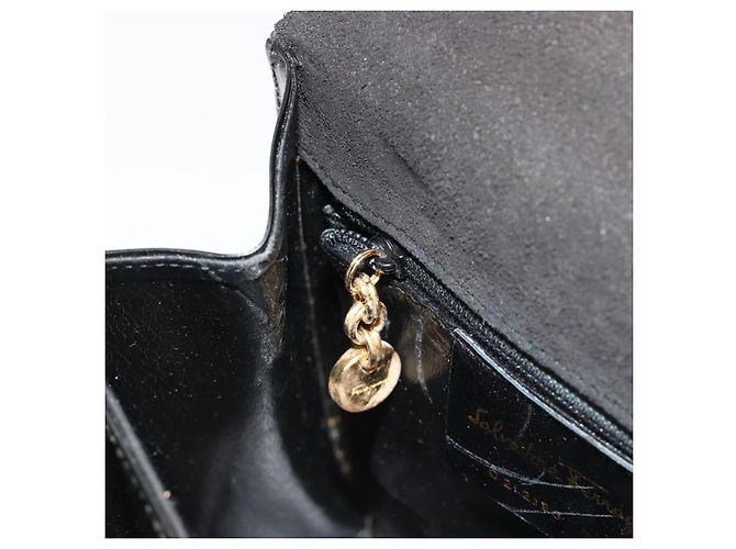 Borsa Salvatore Ferragamo Gancini in Pelle 2way Nera Oro Auth 185010 Nero D'oro - vista 26