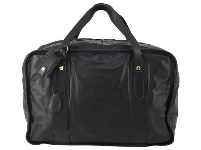 LOEWE Anagram Boston Bag Leder Schwarz Gold Authentisch 176423 - Ansicht 13