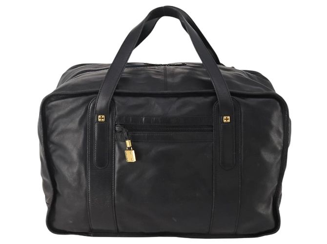 LOEWE Anagram Boston Bag Leder Schwarz Gold Authentisch 176423 - Ansicht 2