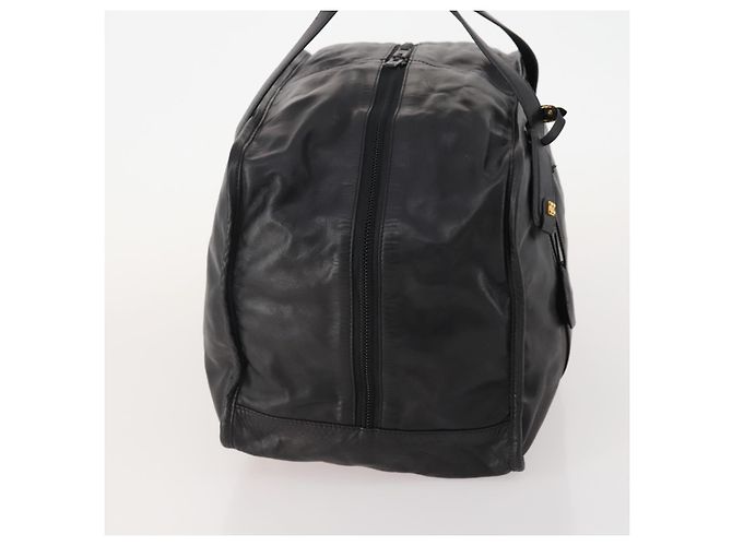 LOEWE Anagram Boston Bag Leder Schwarz Gold Authentisch 176423 - Ansicht 4
