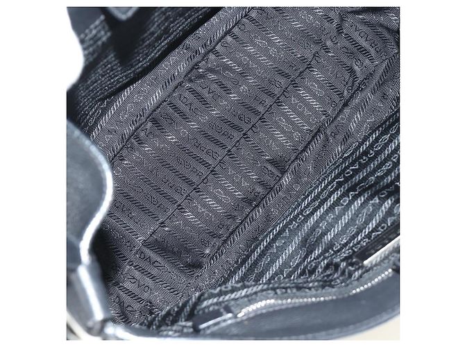 Borsa a Spalla PRADA in Pelle Nera Argento Auth am11799V Nero - vista 10