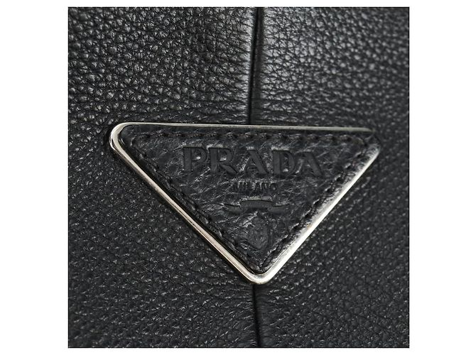 Borsa a Spalla PRADA in Pelle Nera Argento Auth am11799V Nero - vista 18