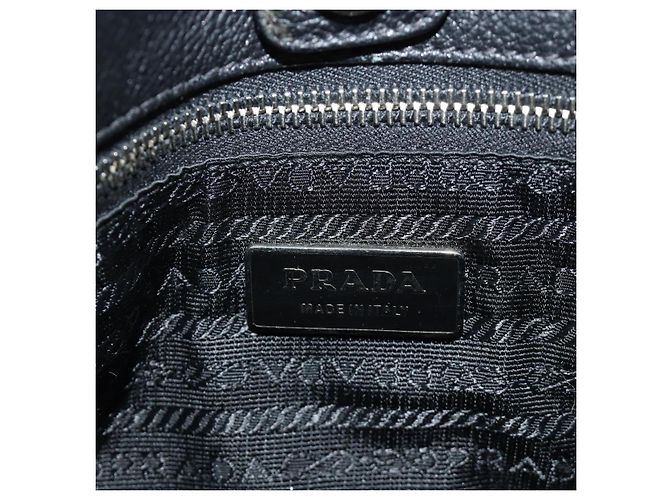 Borsa a Spalla PRADA in Pelle Nera Argento Auth am11799V Nero - vista 19