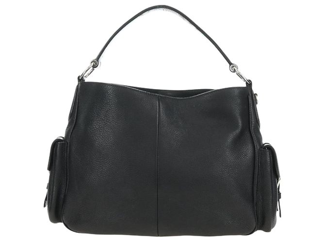 Borsa a Spalla PRADA in Pelle Nera Argento Auth am11799V Nero - vista 2