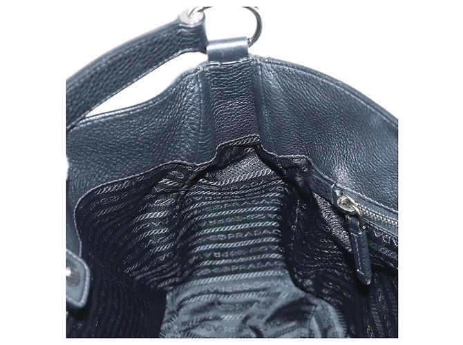 Borsa a Spalla PRADA in Pelle Nera Argento Auth am11799V Nero - vista 20