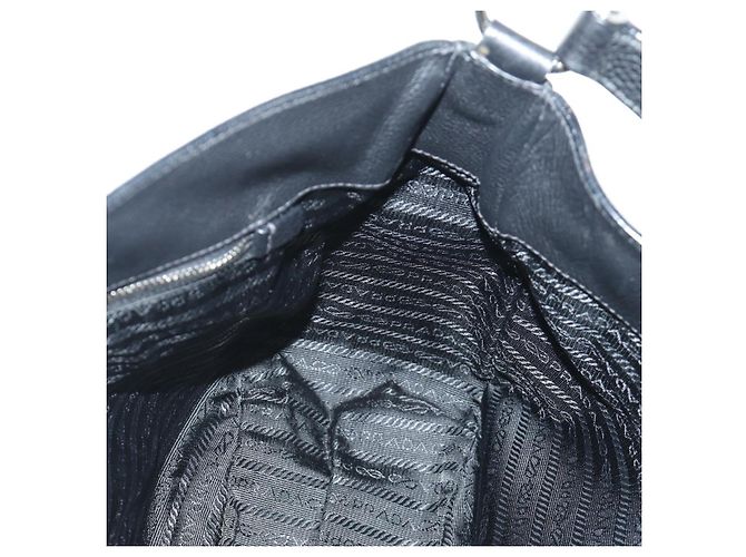 Borsa a Spalla PRADA in Pelle Nera Argento Auth am11799V Nero - vista 21