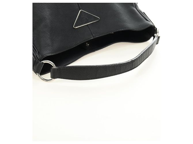 Borsa a Spalla PRADA in Pelle Nera Argento Auth am11799V Nero - vista 7