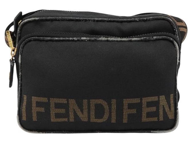 Borsa a tracolla FENDI Canvas Black Gold Auth 183392 Nero D'oro - vista 13