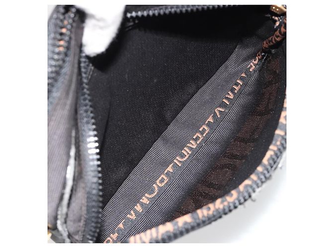 Borsa a tracolla FENDI Canvas Black Gold Auth 183392 Nero D'oro - vista 21
