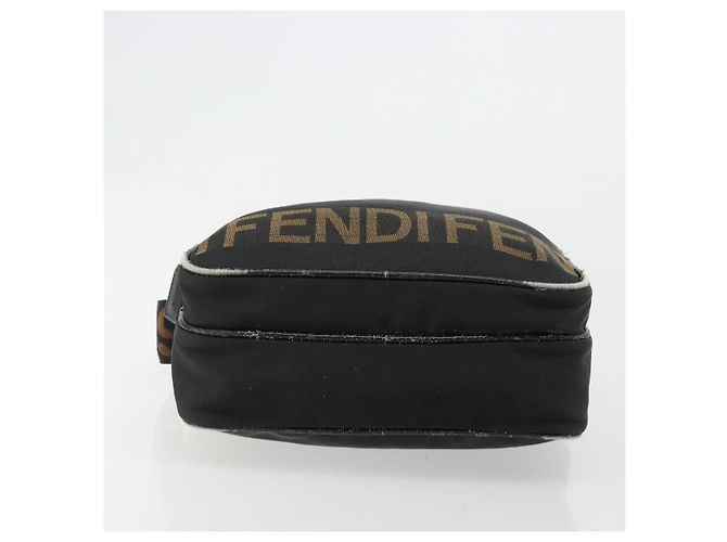 Borsa a tracolla FENDI Canvas Black Gold Auth 183392 Nero D'oro - vista 5