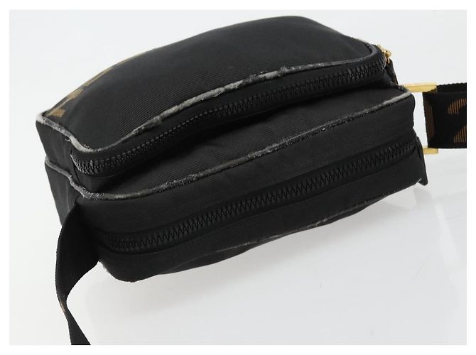 Borsa a tracolla FENDI Canvas Black Gold Auth 183392 Nero D'oro - vista 6