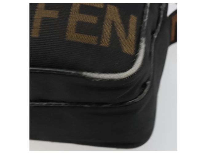 Borsa a tracolla FENDI Canvas Black Gold Auth 183392 Nero D'oro - vista 8