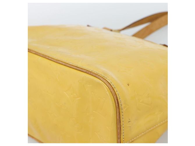 LOUIS VUITTON Bolso Monogram Vernis Houston Lime Yellow M91055 LV Auth 184778 Dorado - vista 15