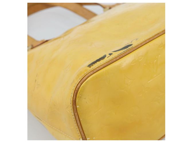 LOUIS VUITTON Bolso Monogram Vernis Houston Lime Yellow M91055 LV Auth 184778 Dorado - vista 16