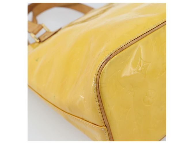 LOUIS VUITTON Bolso Monogram Vernis Houston Lime Yellow M91055 LV Auth 184778 Dorado - vista 18