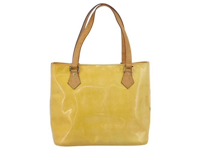 LOUIS VUITTON Bolso Monogram Vernis Houston Lime Yellow M91055 LV Auth 184778 Dorado - vista 2