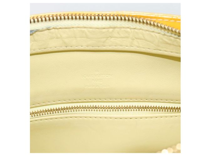 LOUIS VUITTON Bolso Monogram Vernis Houston Lime Yellow M91055 LV Auth 184778 Dorado - vista 20