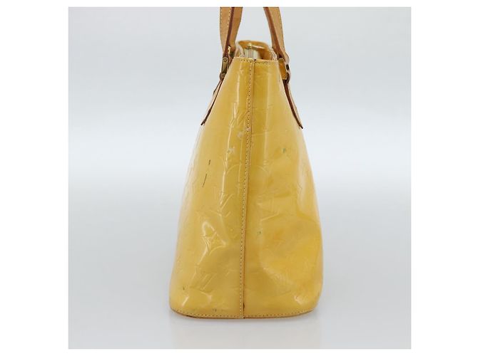 LOUIS VUITTON Bolso Monogram Vernis Houston Lime Yellow M91055 LV Auth 184778 Dorado - vista 4
