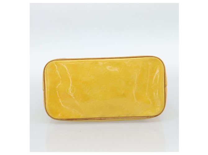 LOUIS VUITTON Bolso Monogram Vernis Houston Lime Yellow M91055 LV Auth 184778 Dorado - vista 5