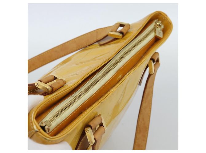 LOUIS VUITTON Bolso Monogram Vernis Houston Lime Yellow M91055 LV Auth 184778 Dorado - vista 6