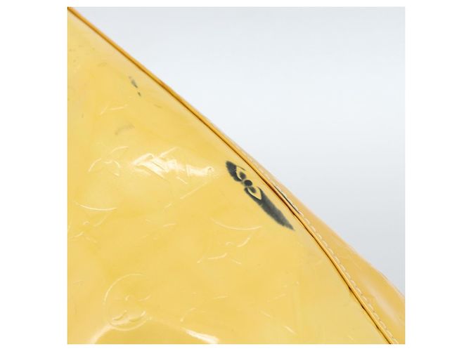 LOUIS VUITTON Bolso Monogram Vernis Houston Lime Yellow M91055 LV Auth 184778 Dorado - vista 9