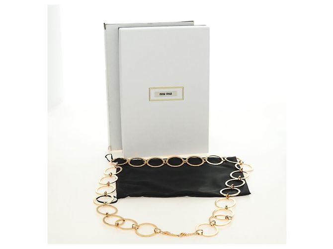 Collana Miu Miu metallo Gold Tone Auth 184634SAM - vista 10