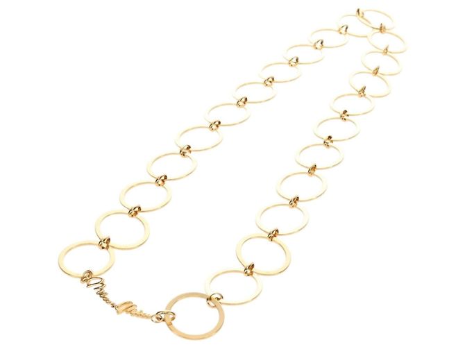 Collana Miu Miu metallo Gold Tone Auth 184634SAM - vista 2