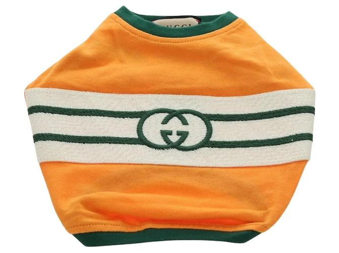 Camisa para mascota GUCCI Algodón Naranja Auth 183132M - vista 2