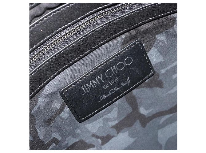 Clutch Jimmy Choo in pelle marrone argento Auth BA13325 - vista 11