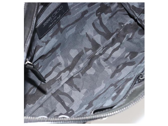 Clutch Jimmy Choo in pelle marrone argento Auth BA13325 - vista 12