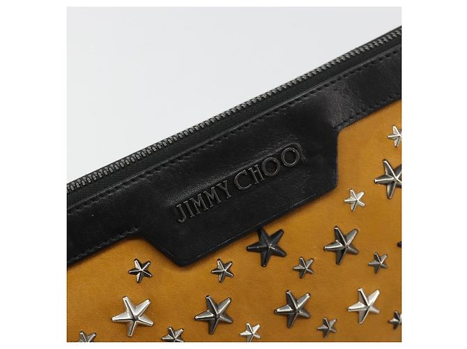 Clutch Jimmy Choo in pelle marrone argento Auth BA13325 - vista 17