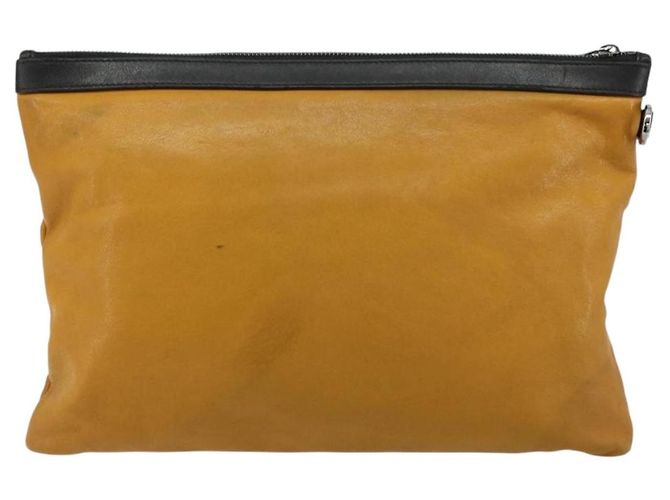 Clutch Jimmy Choo in pelle marrone argento Auth BA13325 - vista 2