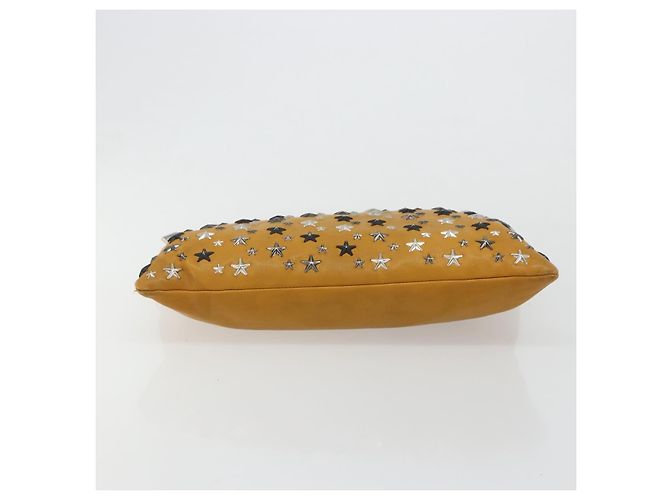 Clutch Jimmy Choo in pelle marrone argento Auth BA13325 - vista 6