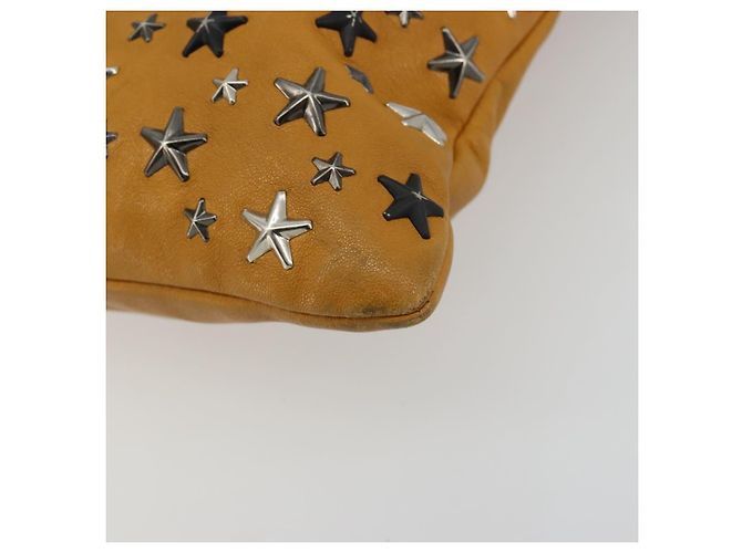 Clutch Jimmy Choo in pelle marrone argento Auth BA13325 - vista 7