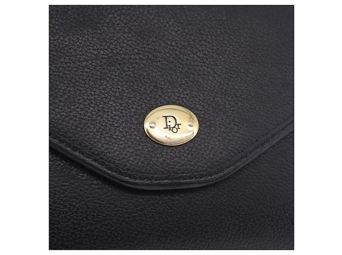 Borsa a tracolla con catena Christian Dior in pelle nera e oro Auth ep14836 Nero D'oro - vista 17