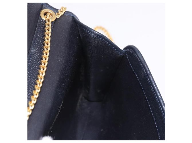 Borsa a tracolla con catena Christian Dior in pelle nera e oro Auth ep14836 Nero D'oro - vista 18