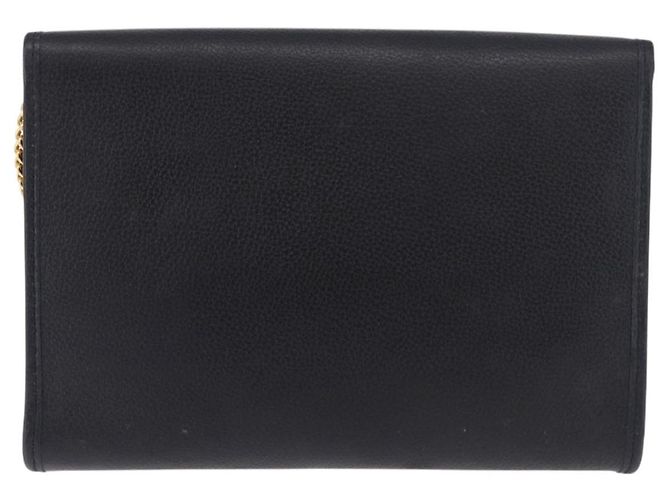 Borsa a tracolla con catena Christian Dior in pelle nera e oro Auth ep14836 Nero D'oro - vista 2