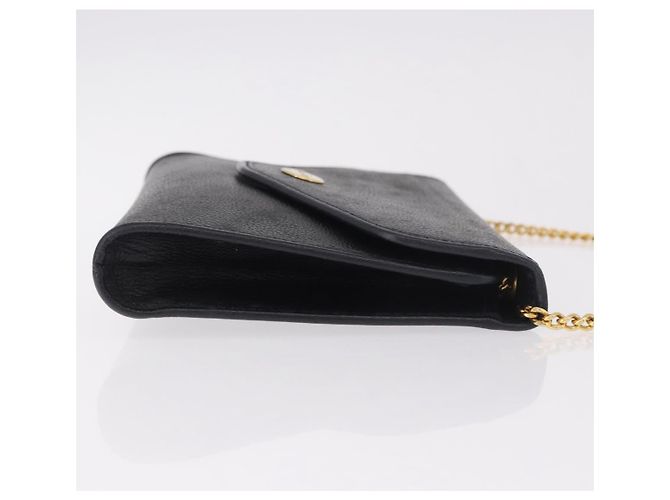 Borsa a tracolla con catena Christian Dior in pelle nera e oro Auth ep14836 Nero D'oro - vista 3