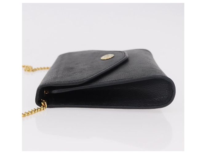 Borsa a tracolla con catena Christian Dior in pelle nera e oro Auth ep14836 Nero D'oro - vista 4