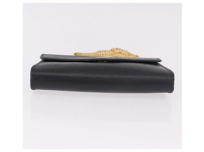 Borsa a tracolla con catena Christian Dior in pelle nera e oro Auth ep14836 Nero D'oro - vista 5