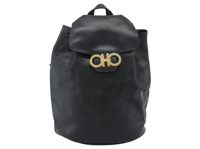 Zaino Salvatore Ferragamo in pelle nero e oro Auth bs35571 D'oro - vista 13