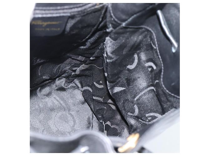 Zaino Salvatore Ferragamo in pelle nero e oro Auth bs35571 D'oro - vista 19