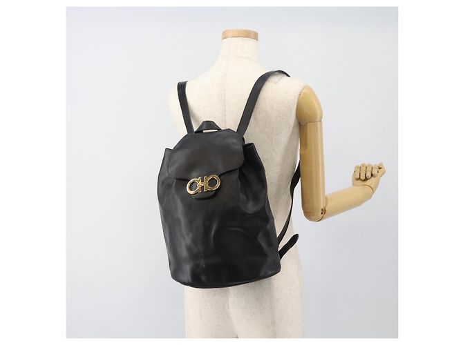 Zaino Salvatore Ferragamo in pelle nero e oro Auth bs35571 D'oro - vista 24