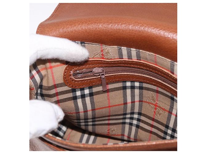 Borsa a tracolla Burberry in pelle marrone oro Auth ep14772 D'oro - vista 11